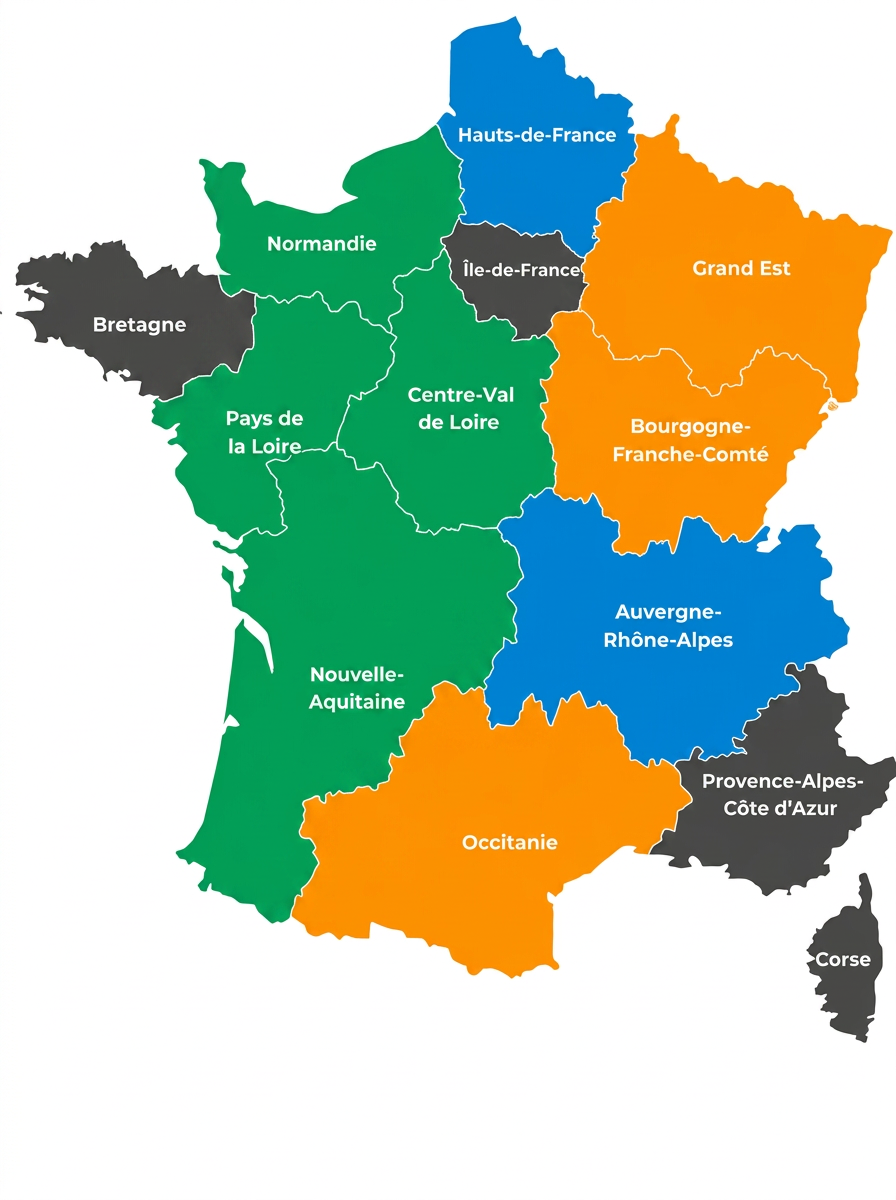 Carte de France des agences Diteco